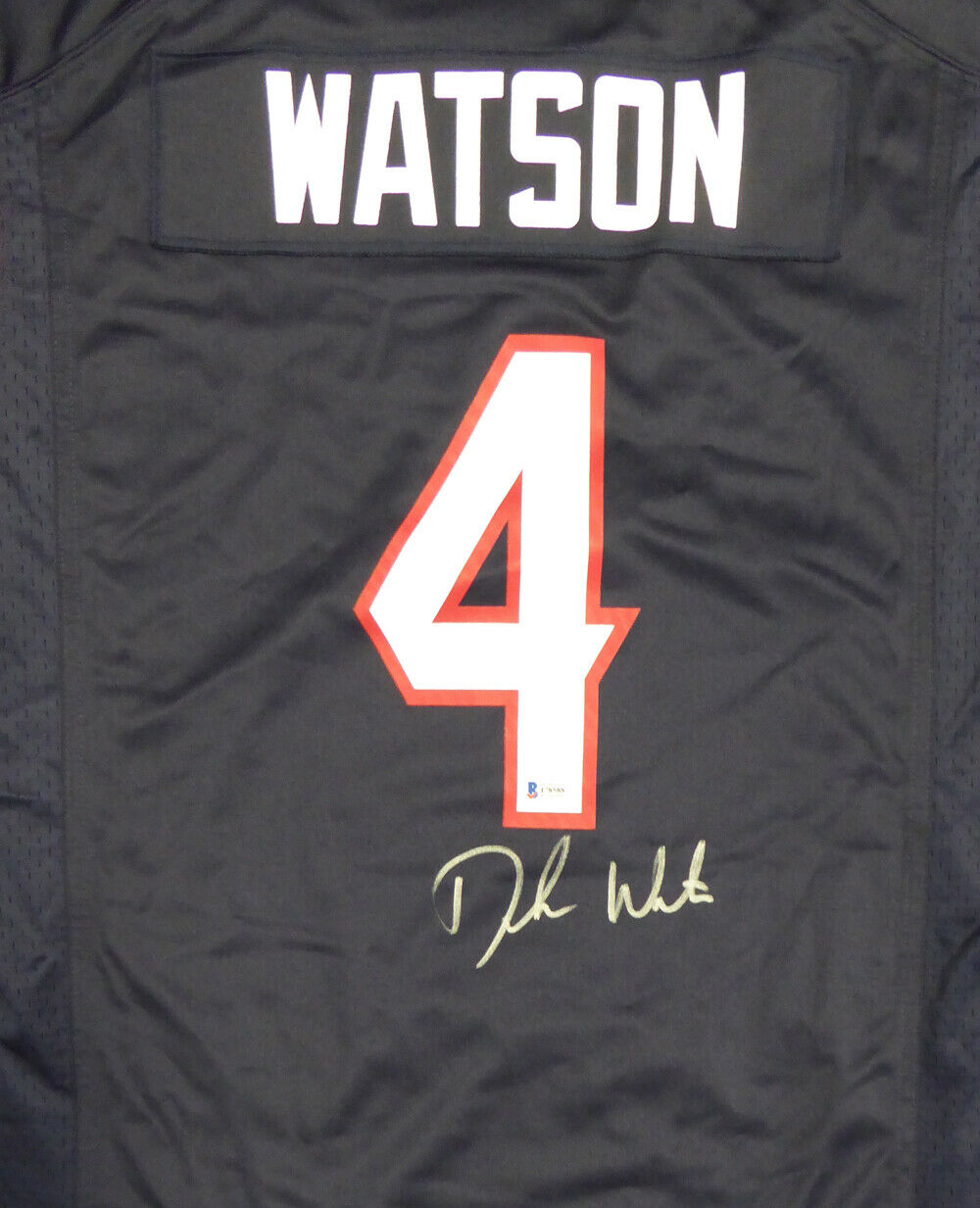 DESHAUN WATSON HOUSTON TEXANS AUTOGRAPHED SIGNED BLUE NIKE JERSEY SIZE L 122065 (BAS COA)