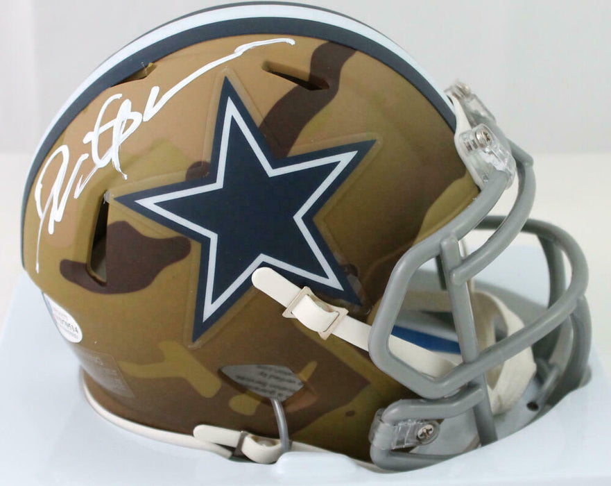 Deion Sanders Autographed Dallas Cowboys Camo Mini Helmet- (BAS COA)