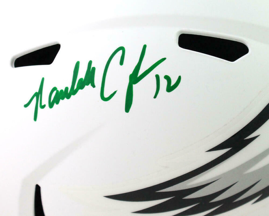 Randall Cunningham Philadelphia Eagles Signed F/S Flat White Helmet (BAS COA)