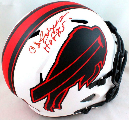 JIM KELLY SIGNED RIDDELL FLAT WHITE BILLS MINI HELMET - JSA