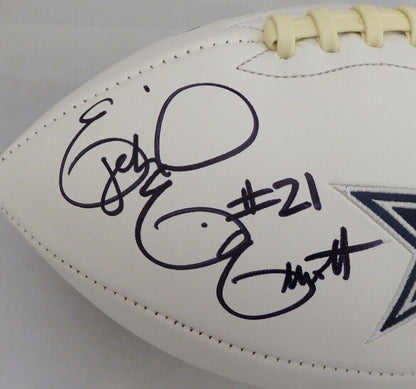 EZEKIEL ELLIOTT DALLAS COWBOYS AUTOGRAPHED SIGNED WHITE LOGO FOOTBALL 143243 (BAS COA)