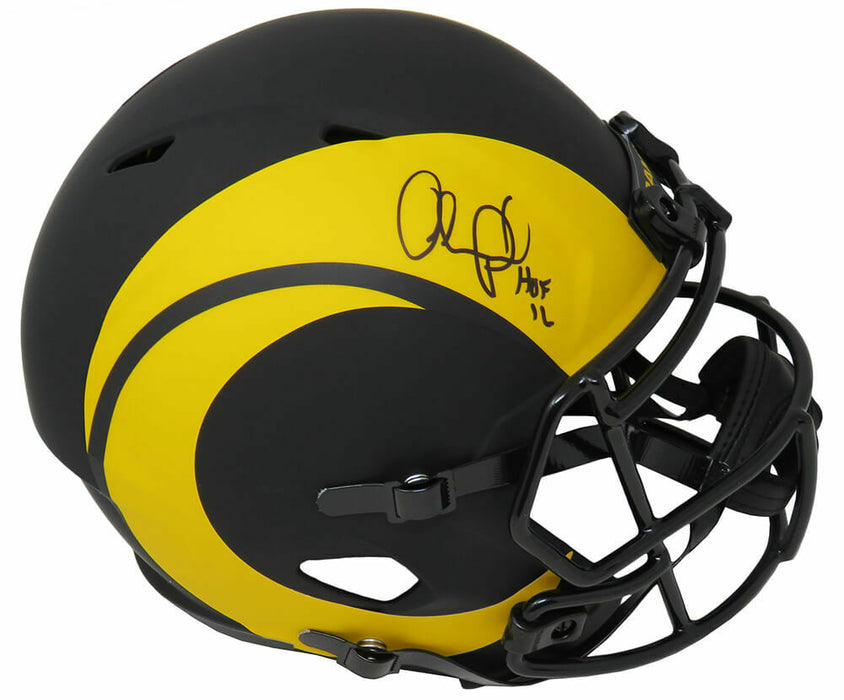Orlando Pace Los Angeles Rams Signed Eclipse Riddell F/S Speed Rep Helmet w/HOF'16 SCHWARTZ (St. Louis)