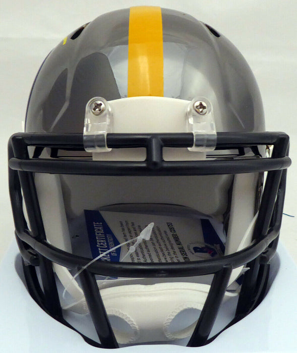 Antonio Brown Pittsburgh Steelers Signed Steelers Black Chrome Speed Mini Helmet (BAS COA)