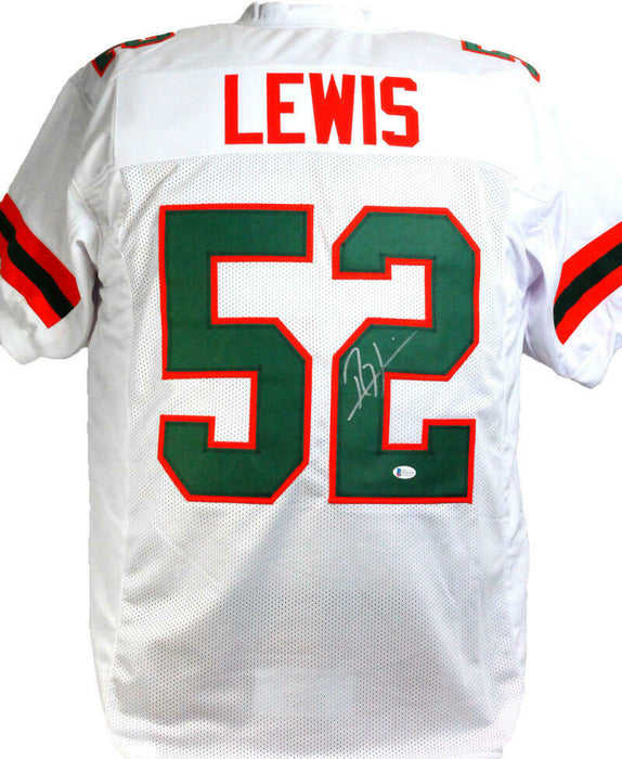 Ray Lewis Autographed White College Style Jersey (BAS COA)