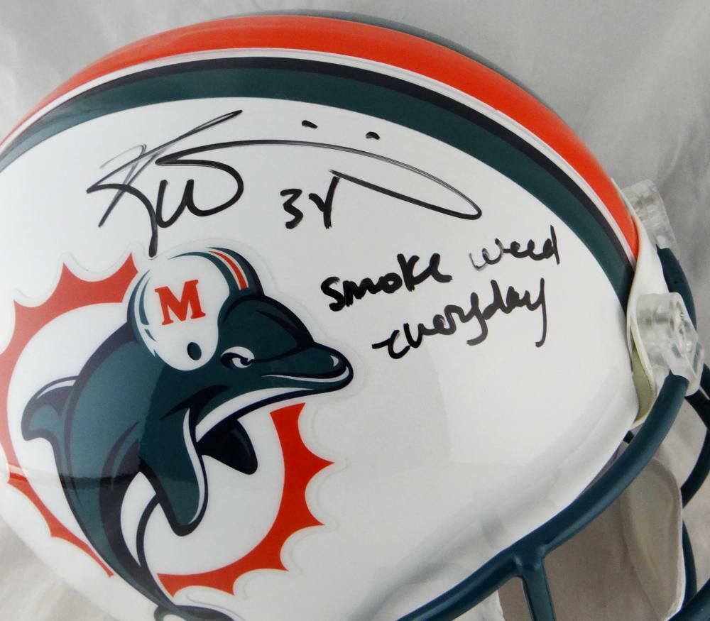 Ricky Williams Miami Dolphins Signed F/S Pro Line Helmet w/ Smoke Weed (JSA COA)