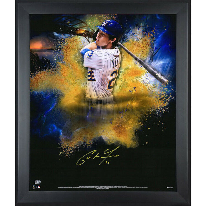Christian Yelich Milwaukee Brewers Signed In Focus 20" x 24" Photograph (FAN COA)