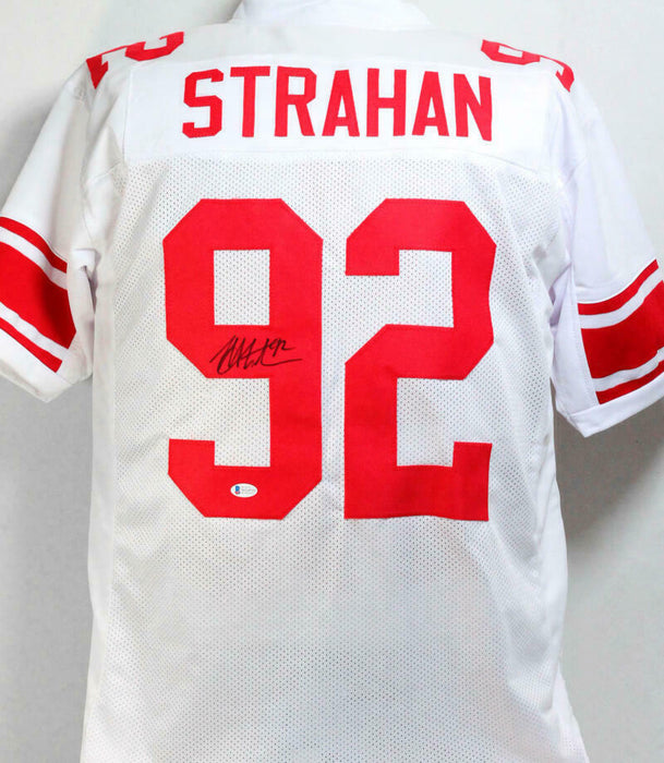 Michael Strahan Autographed White Pro Style Jersey (BAS COA)