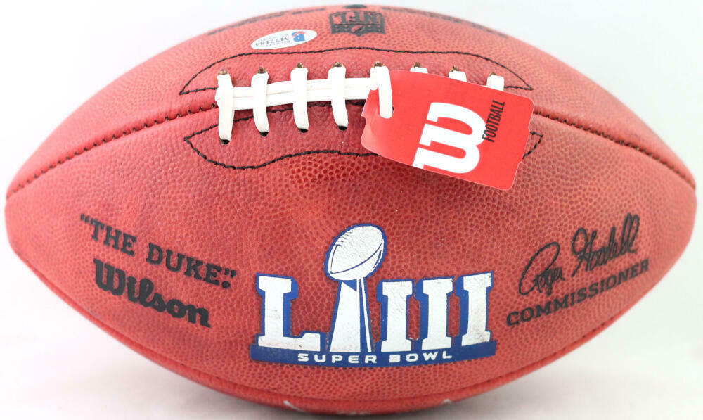 Sony Michel New England Patriots Signed Duke Logo Football with SB Champs (BAS COA)