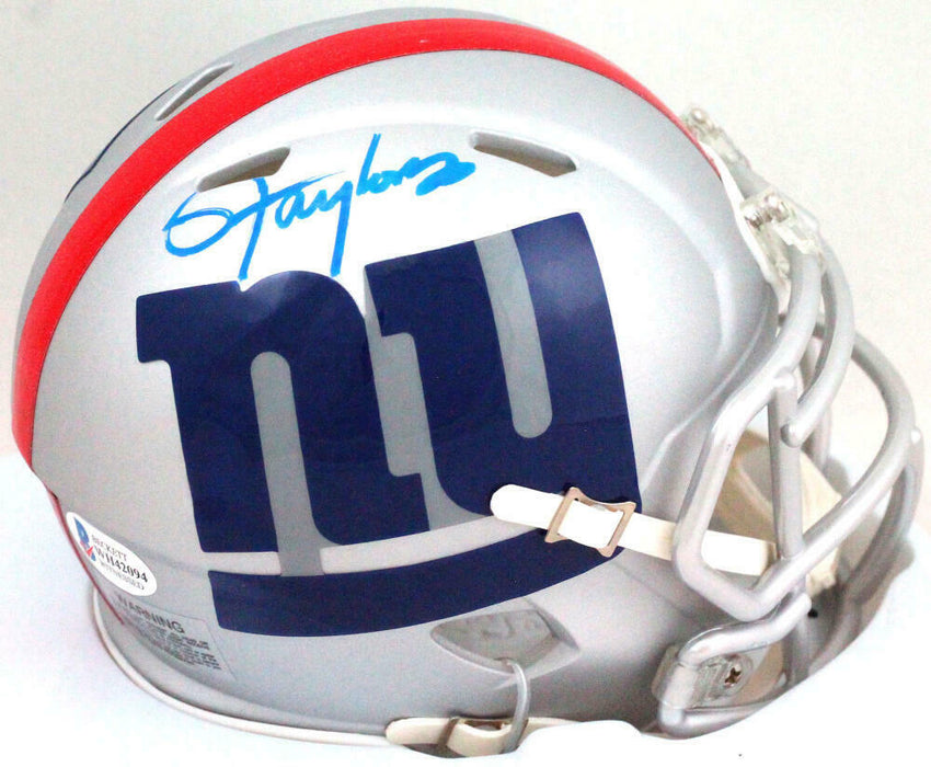 Lawrence Taylor New York Giants Signed NY Giants AMP Speed Mini Helmet *Blue (BAS COA)