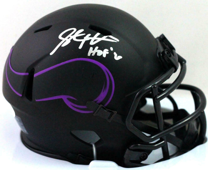 Steve Hutchinson Minnesota Vikings Signed Vikings Eclipse Mini Helmet with HOF *Silver (BAS COA)