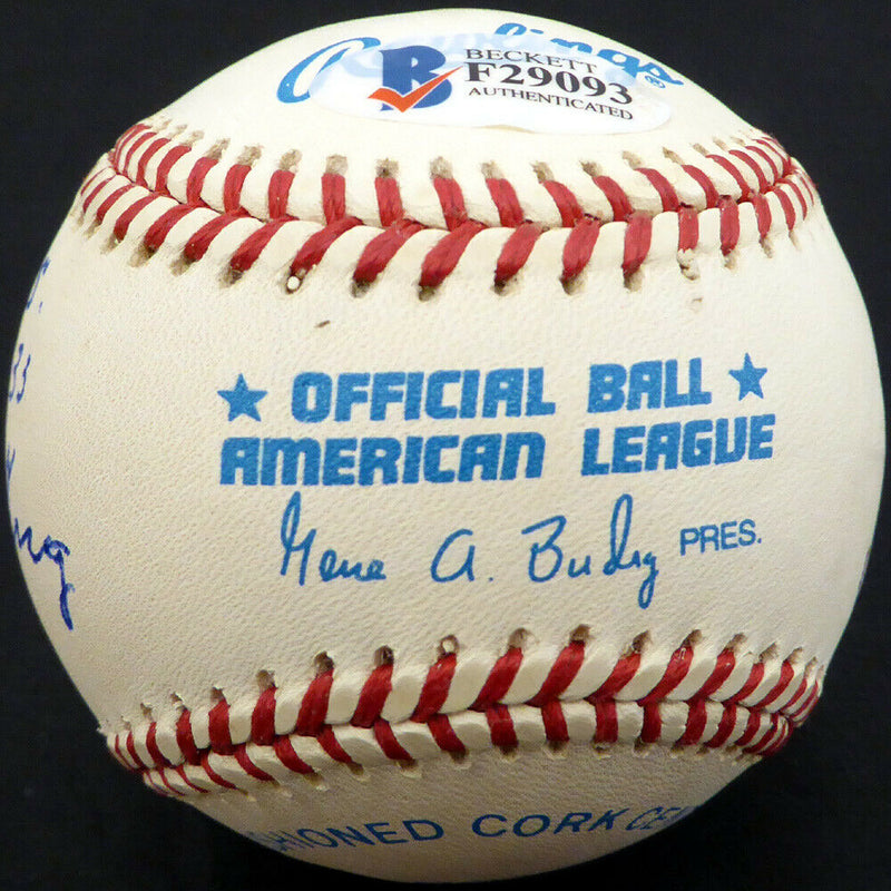 Joe Hauser Autographed AL Baseball A's HR RBI Batting AVG (BAS COA)