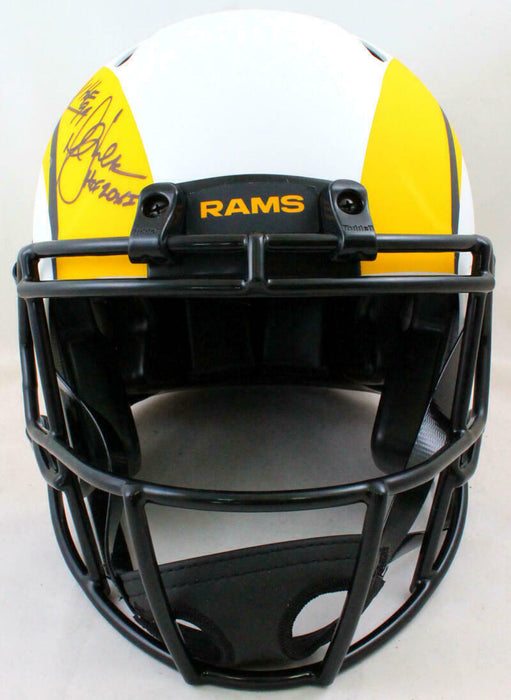Marshall Faulk & Eric Dickerson St. Louis Rams Lunar Speed Authentic FS Helmet w/HOF BAS COA (Los Angeles)