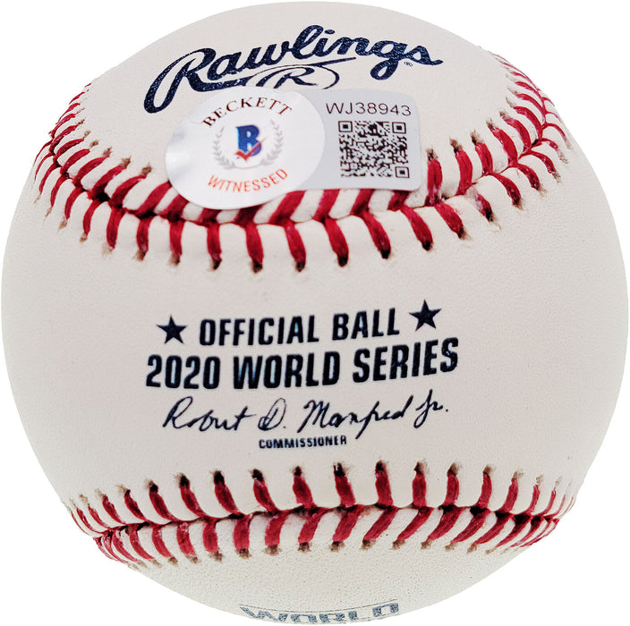 Walker Buehler Los Angeles Dodgers Signed 2020 WS Baseball Dodgers Smudged BAS COA (Brooklyn)