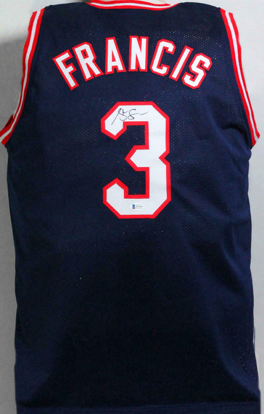 Steve Francis Autographed Blue Pro Style Jersey (BAS COA)