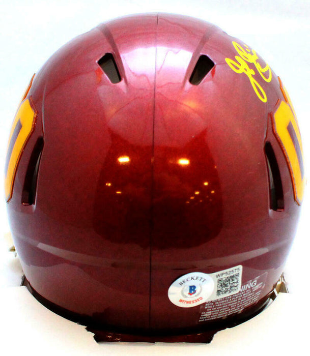 John Riggins Washington Redskins Signed Washington Redskins Speed Mini Helmet *Yellow (BAS COA)