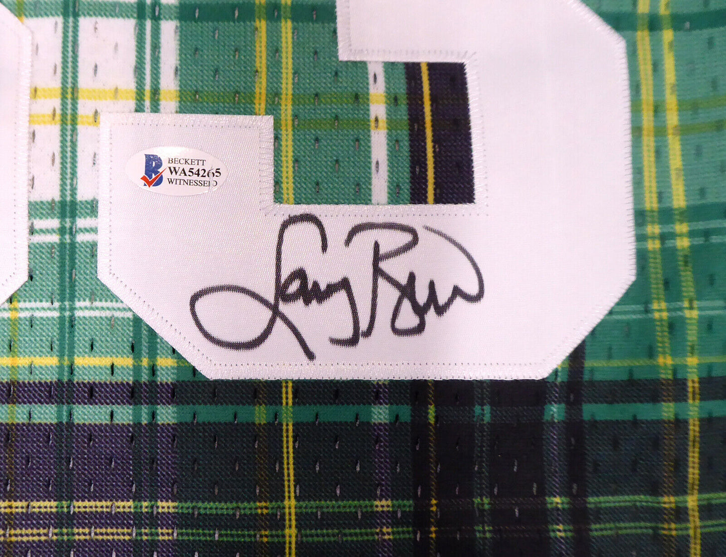 LARRY BIRD BOSTON CELTICS SIGNED GREEN M&N PRIVATE SCHOOL JERSEY L (BAS COA)