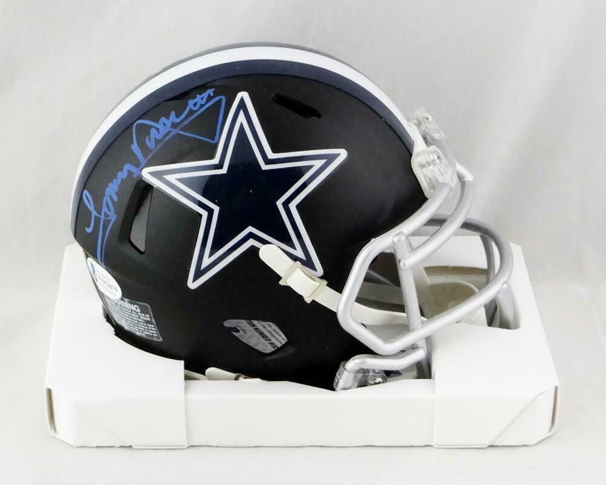 Tony Dorsett Signed Dallas Cowboys Flat Black Mini Helmet - (BAS COA)