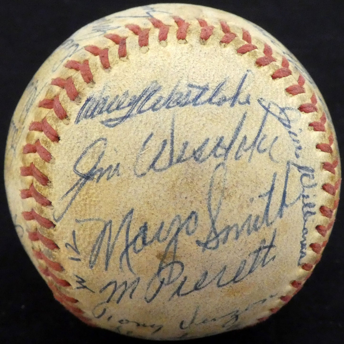 1956 Spring Training Autographed Baseball 33 Sigs Al Kaline Schoendienst A52659, , 