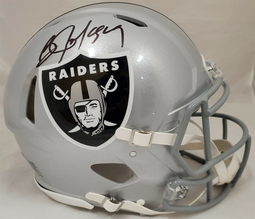 Bo Jackson Oakland Raiders Signed Silver Authentic Speed Helmet (BAS COA)