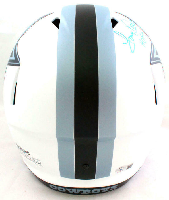 Tony Dorsett Signed Dallas Cowboys Lunar F/S Speed Helmet w/HOF- (BAS COA)