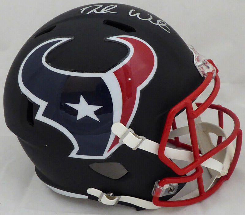 DESHAUN WATSON HOUSTON TEXANS AUTOGRAPHED TEXANS MATTE BLACK FULL SIZE HELMET149110 (BAS COA)