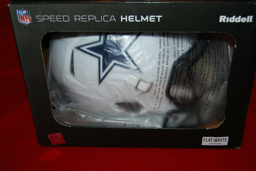 TONY ROMO Dallas Cowboys signed Flat White Full Size Helmet (BAS COA)