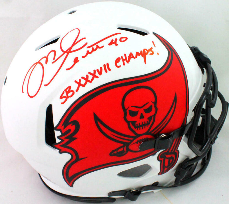 Mike Alstott Tampa Bay Buccaneers Signed Bucs Authentic Lunar Speed Full-sized Helmet SB *Red (BAS COA)
