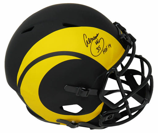 Aeneas Williams Los Angeles Rams Signed Eclipse Black Riddell FS Rep Helmet w/HOF'14 SCHWARTZ (St. Louis), , 