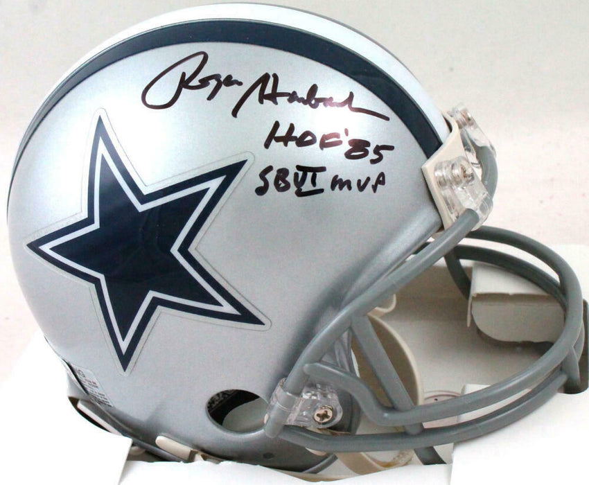 Roger Staubach Autographed Dallas Cowboys Mini Helmet w/2 Insc.-BAS COA