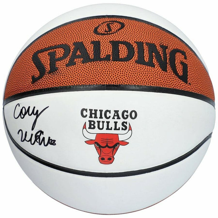 COBY WHITE Chicago Bulls Signed White Panel Spalding Basketball (FAN COA)