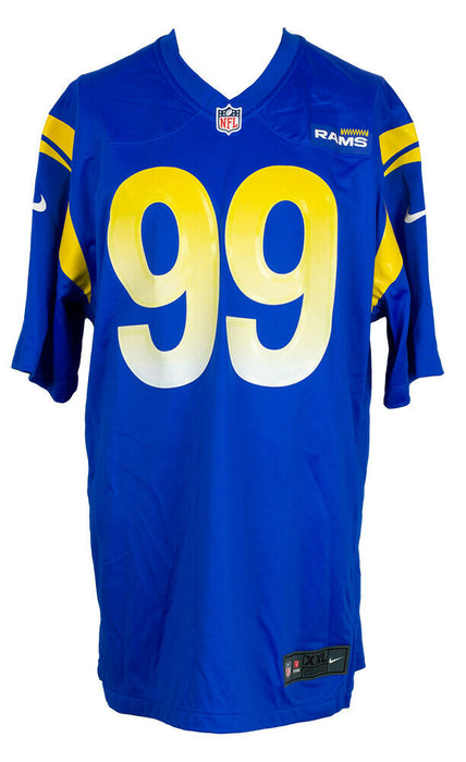 Aaron Donald Signed L.A. Rams Blue Nike Game Football Jersey JSA ITP, , 