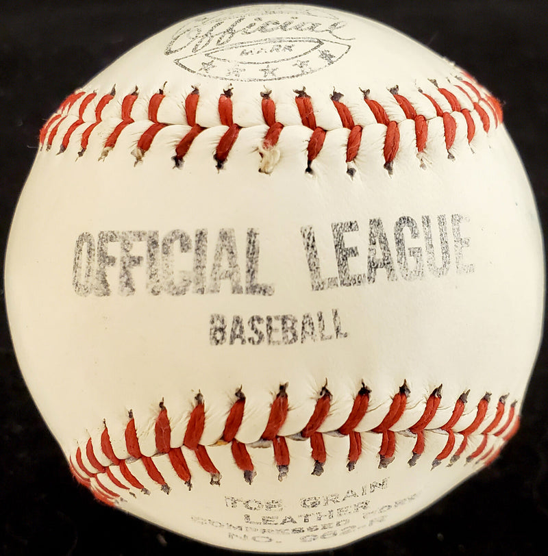 Hank Aaron Atlanta Braves Signed League Baseball Vintage Signature (BAS COA)