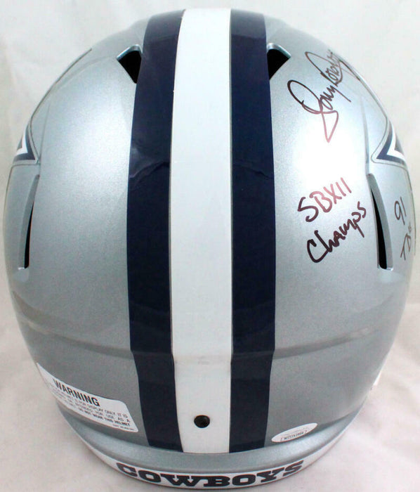Tony Dorsett Autographed Dallas Cowboys F/S Speed Helmet w/5 Insc- JSA COA