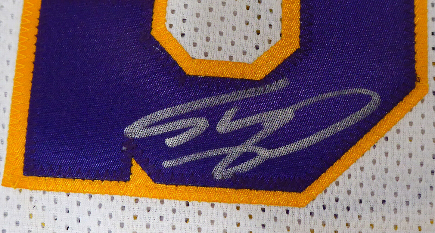 SHAQUILLE O'NEAL LOS ANGELES LAKERS AUTOGRAPHED WHITE JERSEY SIGNED ON #3 191133 (BAS COA)
