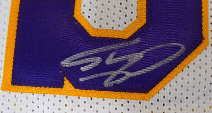 SHAQUILLE O'NEAL LOS ANGELES LAKERS AUTOGRAPHED WHITE JERSEY SIGNED ON #3 191133 (BAS COA)