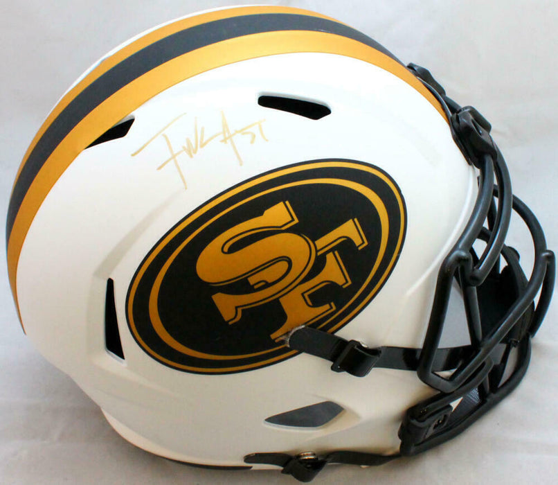 Frank Gore San Francisco 49ers Signed San Francisco 49ers Full-sized Lunar Speed Helmet *Gold (JSA COA)