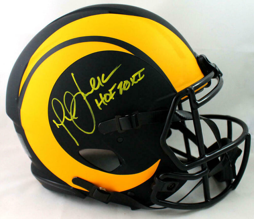 Marshall Faulk Los Angeles Rams Signed LA Rams Full-sized Eclipse Authentic Helmet with HOF BAS COA (St. Louis)