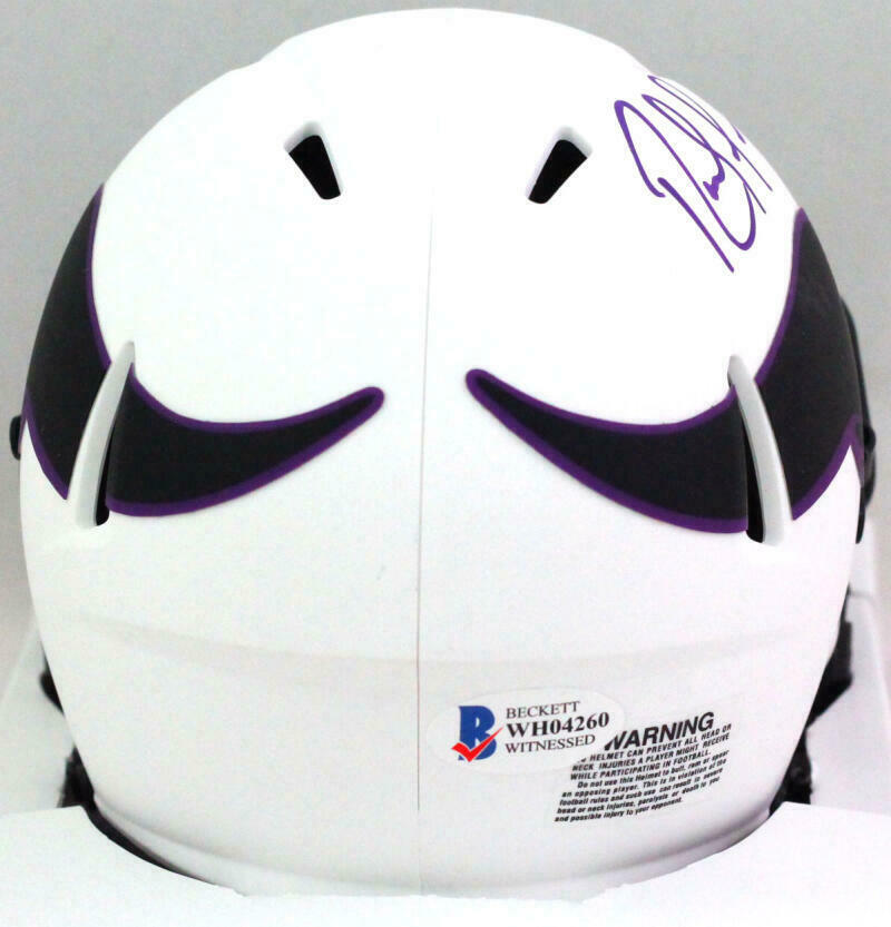 Randy Moss Minnesota Vikings Autographed Lunar Mini Helmet- (BAS COA)