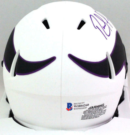 Randy Moss Minnesota Vikings Autographed Lunar Mini Helmet- (BAS COA)