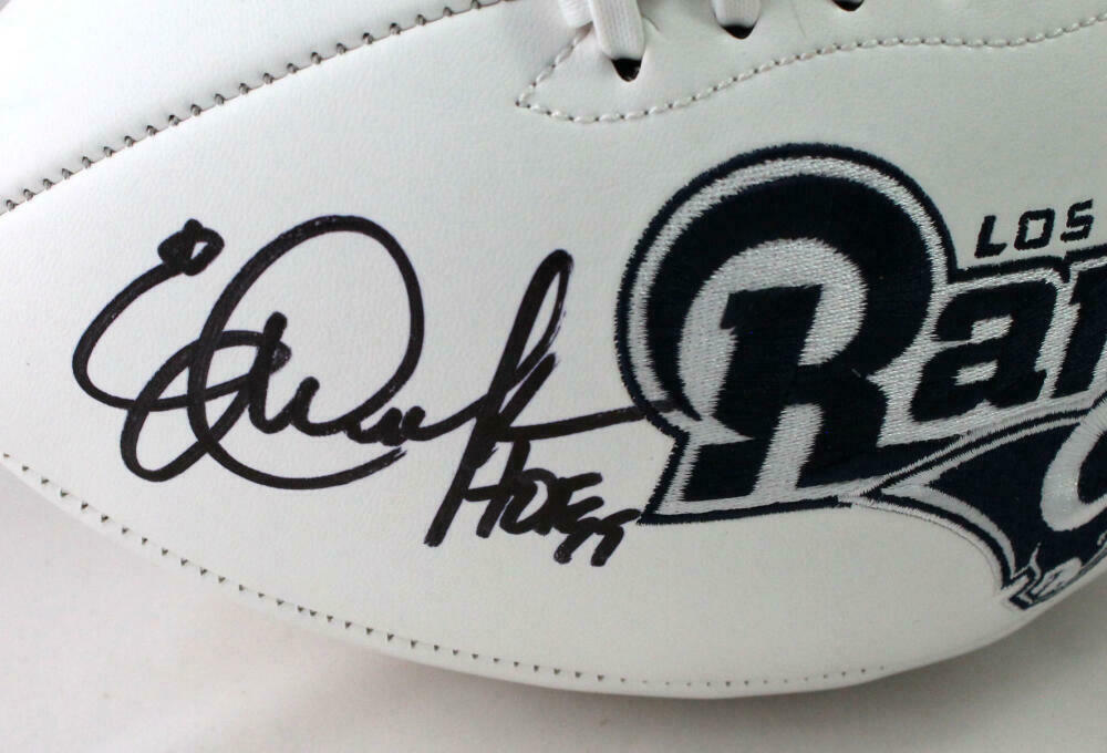 Eric Dickerson Los Angeles Rams Signed Los Angeles Rams Logo Football with HOF *Split BAS COA (St. Louis)