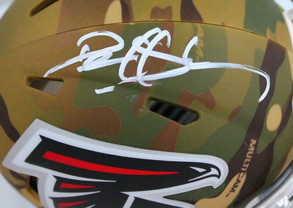 Deion Sanders Atlanta Falcons Signed Camo Speed Mini Helmet (BAS COA)