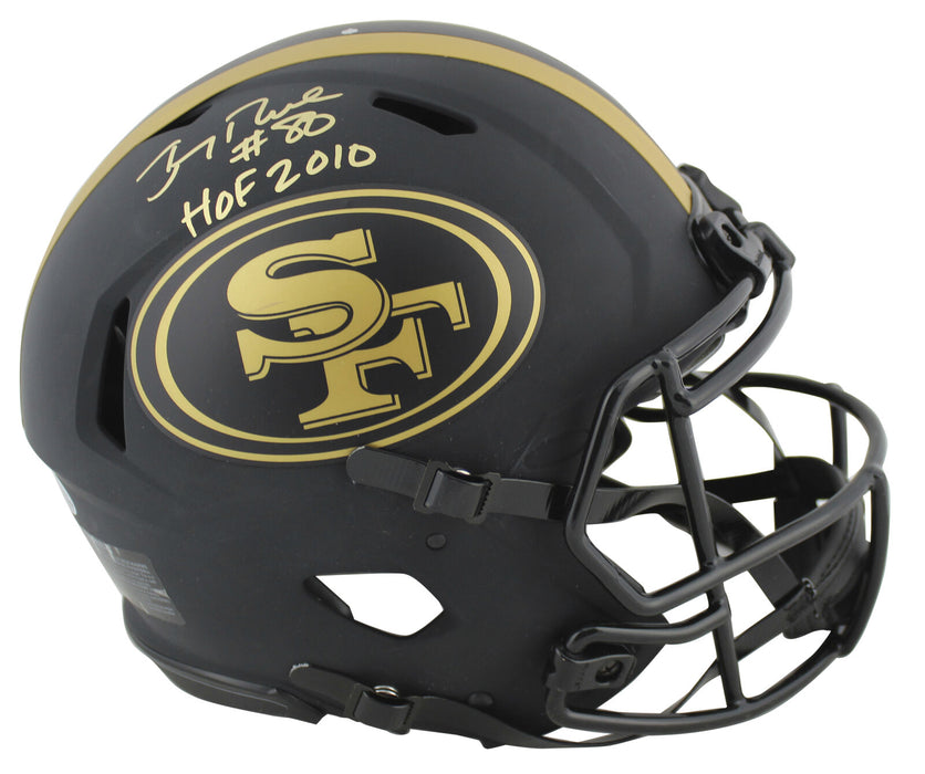 Jerry Rice San Francisco 49ers Signed Eclipse Proline Full-sized Speed Helmet with "HOF 2010" (BAS COA)