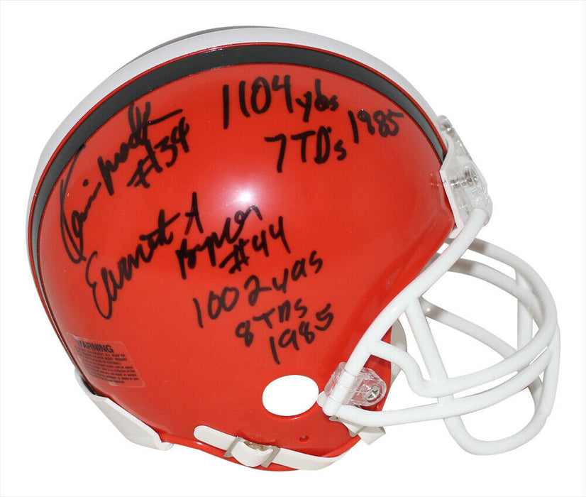 Kevin Mack & Earnest Byner Cleveland Browns Signed Mini Helmet (BAS COA)