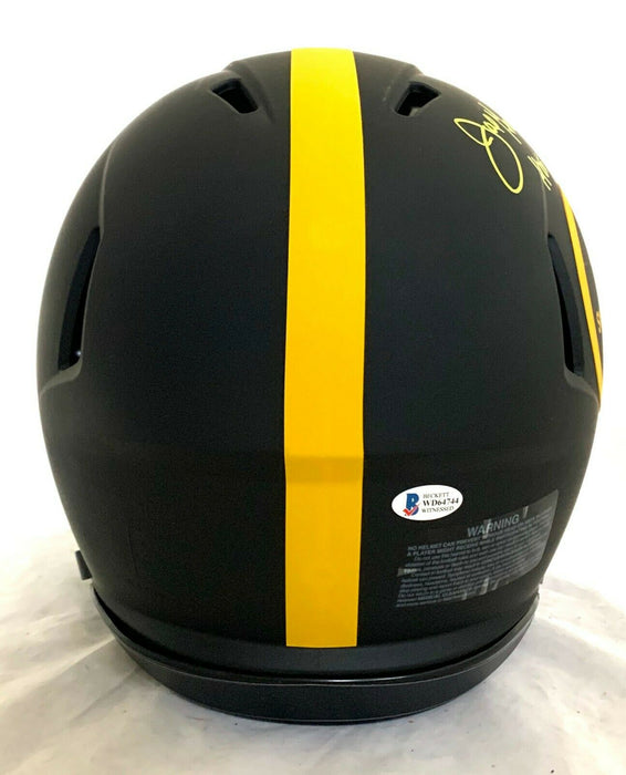 Joe Greene Pittsburgh Steelers Signed Steelers Full-sized Eclipse Authentic Helmet with HOF 87 #WD64744 (BAS COA)