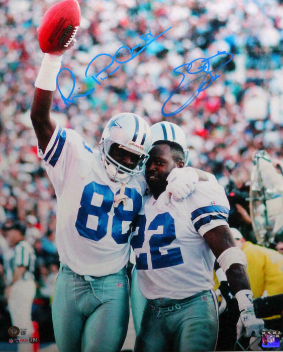 Michael Irvin/Emmitt Smith Autographed Cowboys 16x20 HM Photo- BAS COA