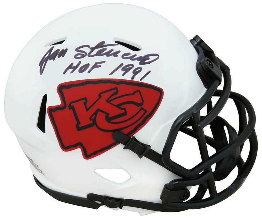 Jan Stenerud Kansas City Chiefs Signed Chiefs Lunar Eclipse Riddell Mini Helmet with HOF 1991 (SCHWARTZ)