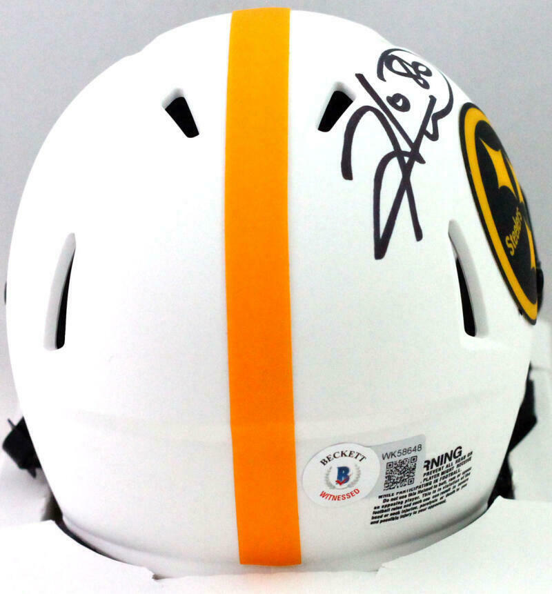 Hines Ward Pittsburgh Steelers Signed Pittsburgh Steelers Lunar Mini Helmet *Black (BAS COA)