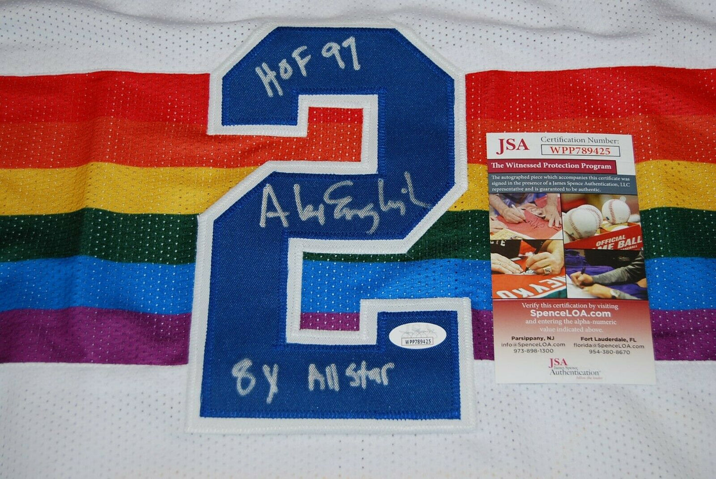 ALEX ENGLISH DENVER NUGGETS autographed signed JERSEY (JSA COA)