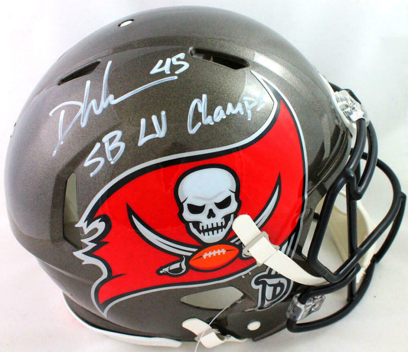 Devin White Tampa Bay Buccaneers Signed TB Bucs Full-sized Authentic Speed Helmet with Insc *White (BAS COA)