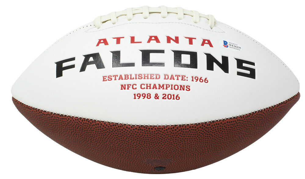 Calvin Ridley Atlanta Falcons Signed White Logo Football (BAS COA)